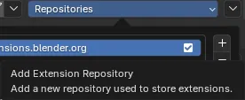 The Repositories dropdown with Add Extension Repository