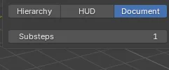 The Document sub-tab of the NeXus Hierarchy panel, showing the Substeps setting