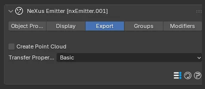The nxEmitter Export panel