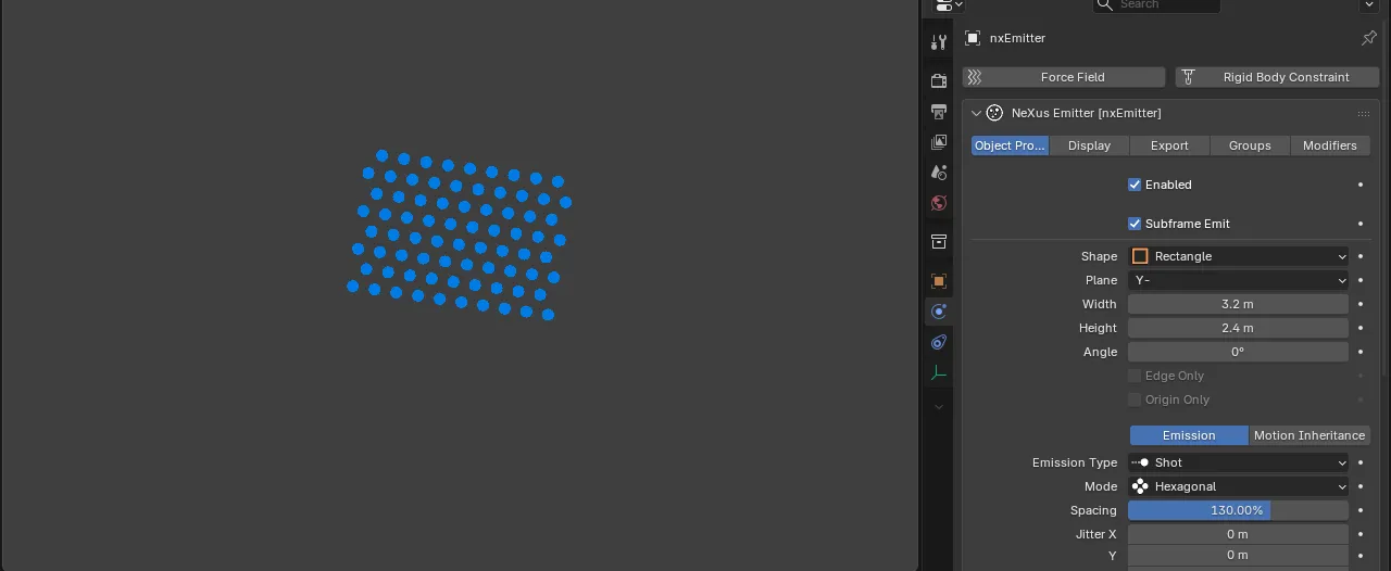 Hexagonal mode: the particles packed in staggered offset rows