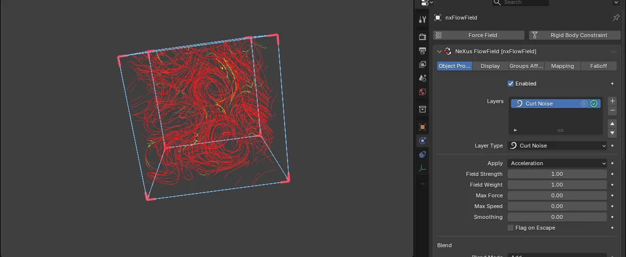 The Curl Noise field, streamline preview