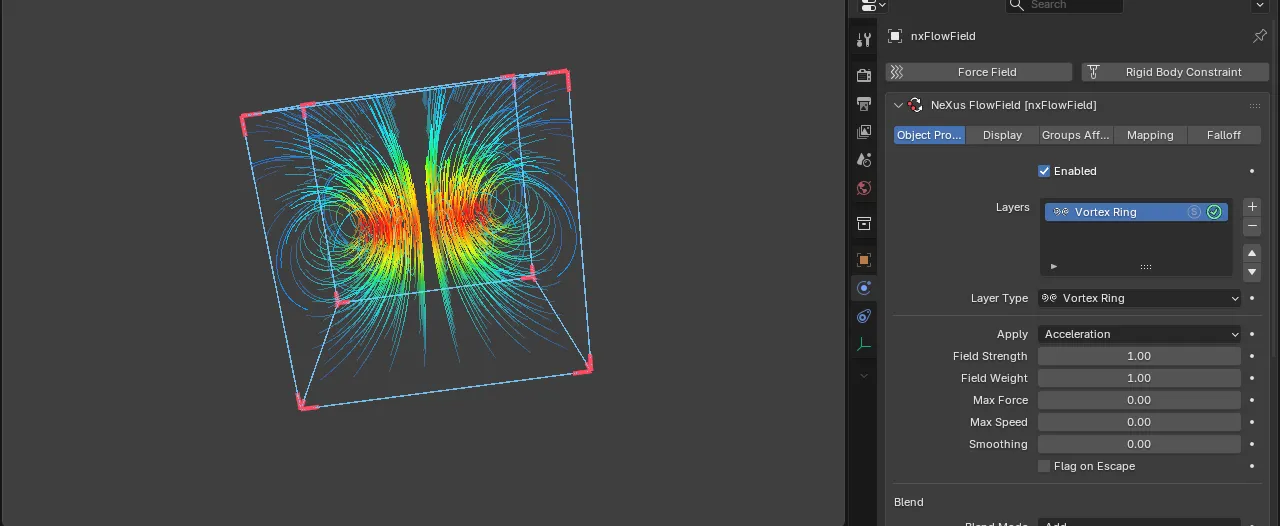 The Vortex Ring field, streamline preview