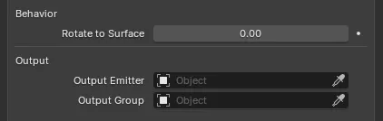 The Spray tab's Behavior and Output settings