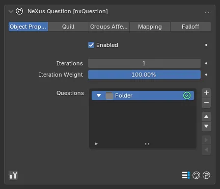 A Folder item in the nxQuestion panel
