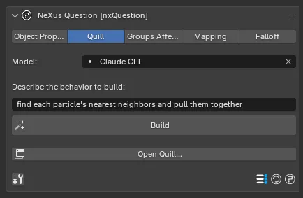 The nxQuestion Quill tab