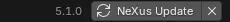 The Update button in Blender's status bar at the bottom of the window
